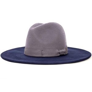 Brixton Chloe Fedora Navy/Grey NWT